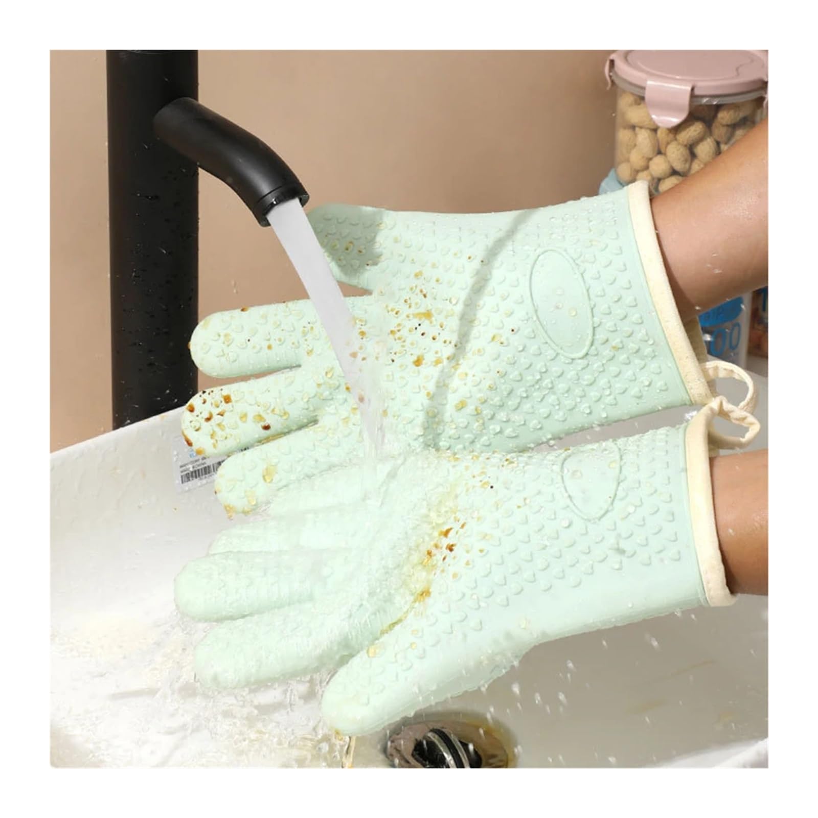 Mitaines de Four en Silicone résistantes à la Chaleur(Gray)