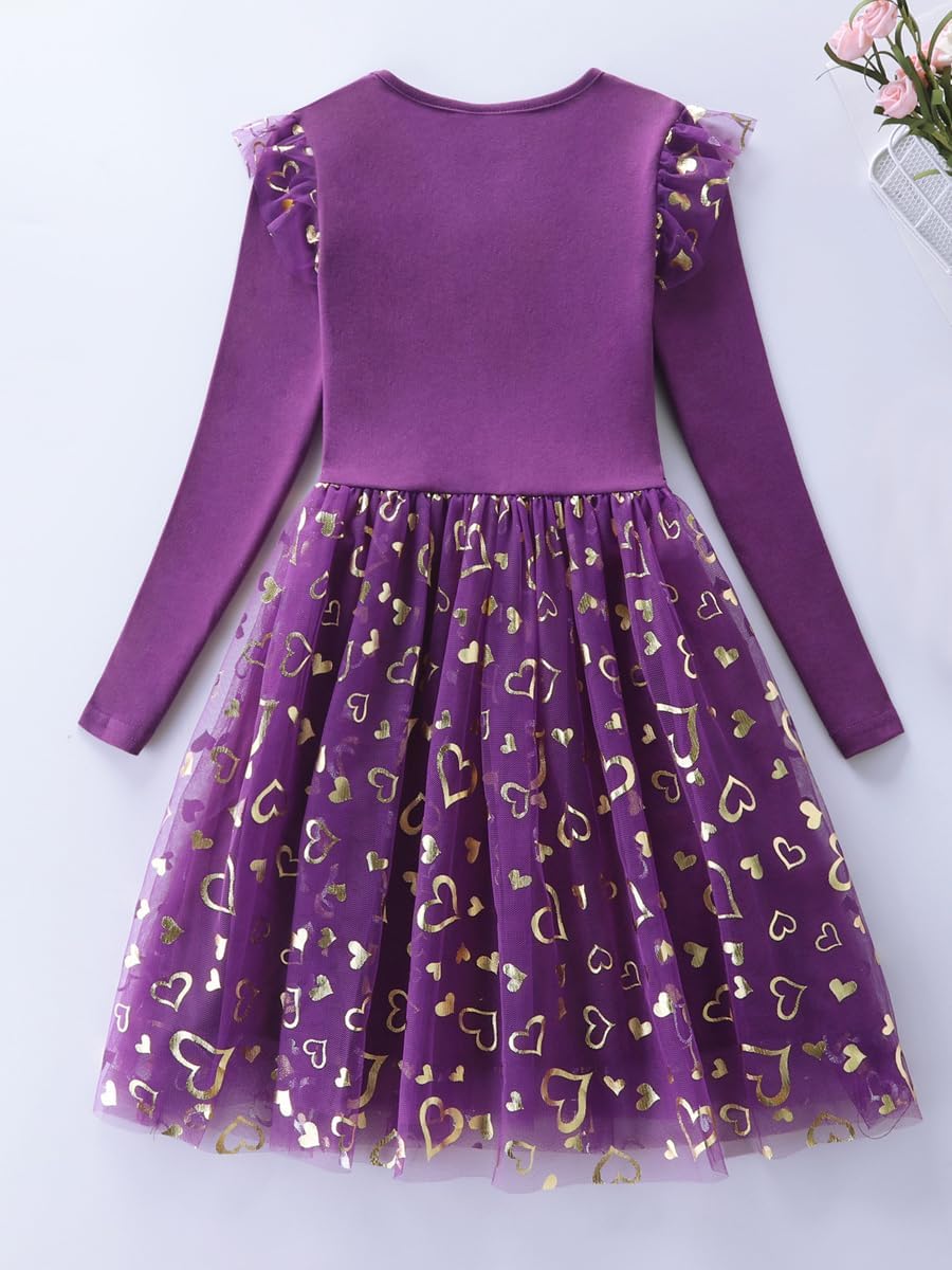 Toddler Girls Long Sleeve Autumn Spring Dress Casual Outfits Party Tutu Dress Gifts for 3-7 Years