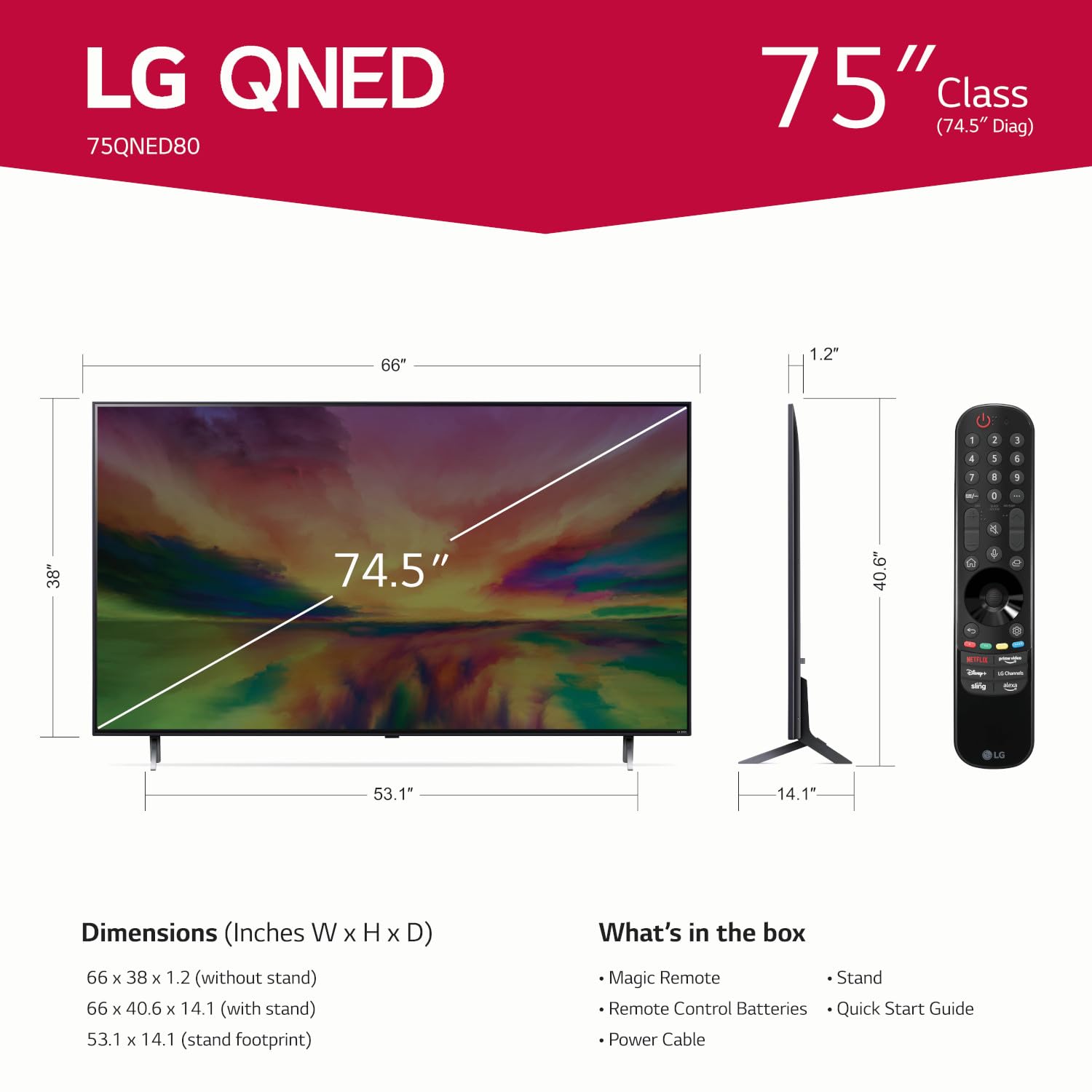 Amazon.com: LG QNED80 Series 75-Inch Class QNED Mini LED Smart TV