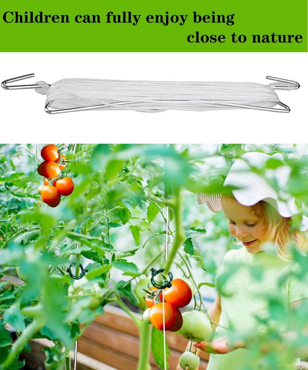 30Pcs Tomato Hooks with String,Plant Support Clips, with 33 Feet Garden Twine - Heavy Duty Plant Trellis for Tomatoes, Cucumbers, Peppers, Vines ，Reusable image 4