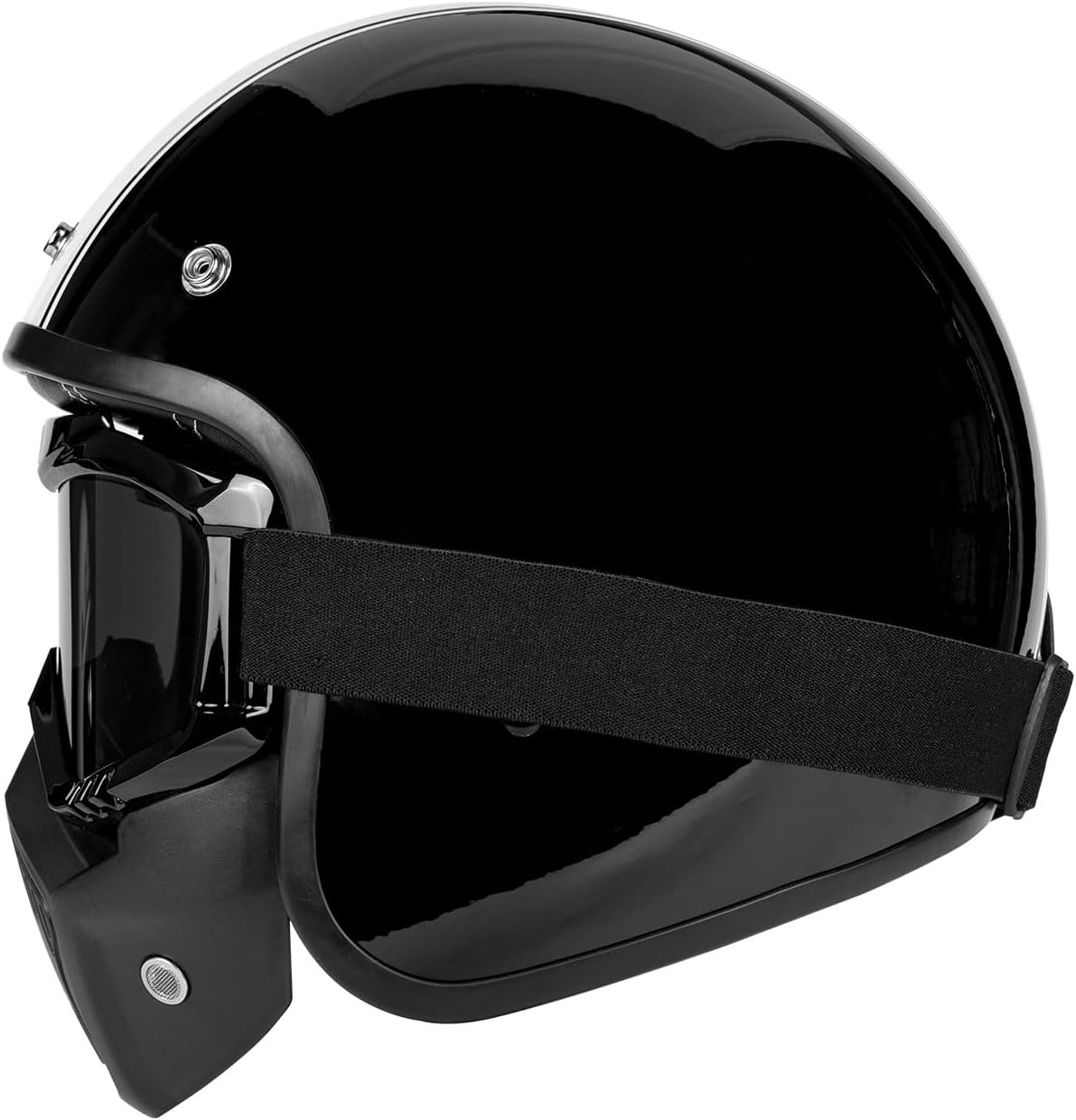 Retro 3/4 Open Face Helmet ,Vintage Style Motorcycle Helmets for Men Women,Motocross Helmet with Goggles mask DOT Approved
