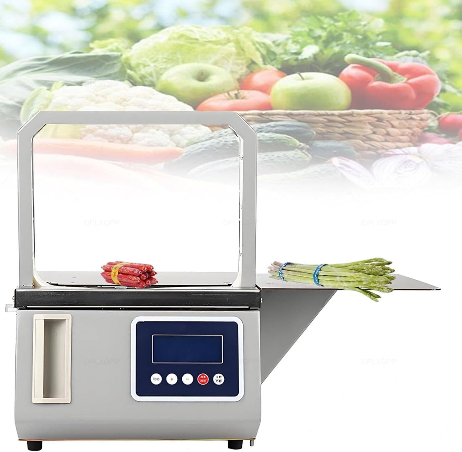 XUXIAO Automatic Strapping Machine Small Supermarket Cross Binding Machine, With Count, for Supermarkets, Restaurants, Offices, and Home Use 8.6 * 6.6in