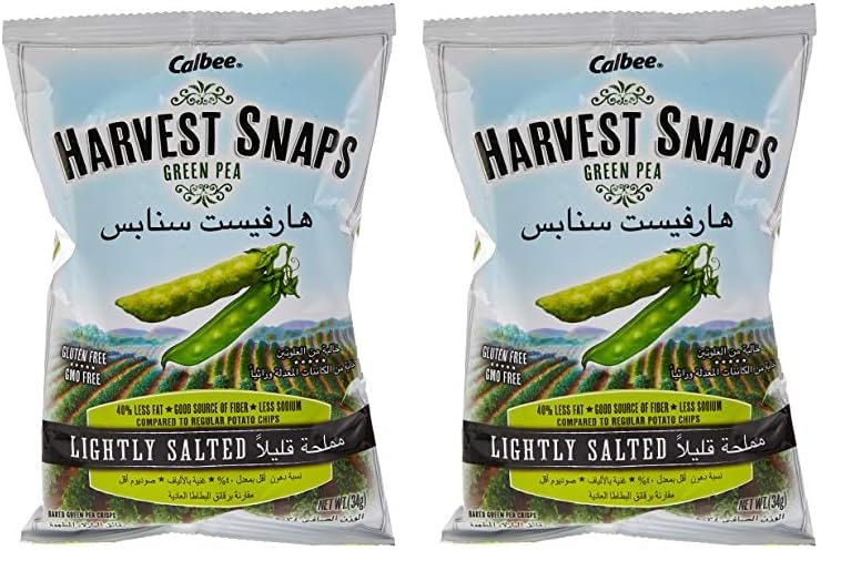 Harvest Snaps Green Pea Lightly Salt, 34 Gm (Pack of 2)
