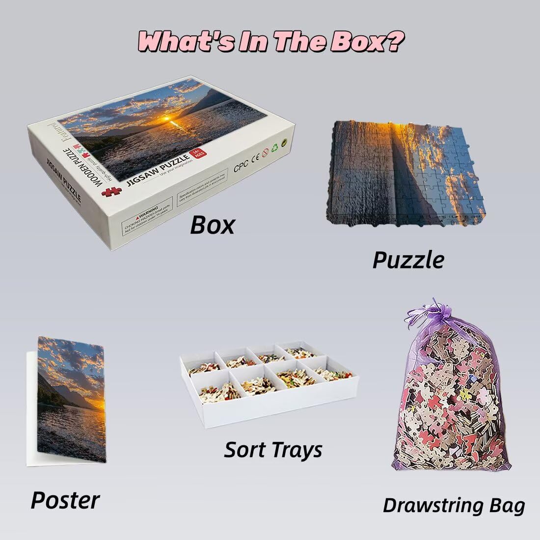 Puzzle 5000 elementów Dorośli Krajobraz, Kawałki Oceanu, Niemożliwe puzzle z wykwintnym pudełkiem do pakowania, klasyczne drewniane puzzle gry edukacyjne na prezent dla kobiet, dekoracja domu -2260