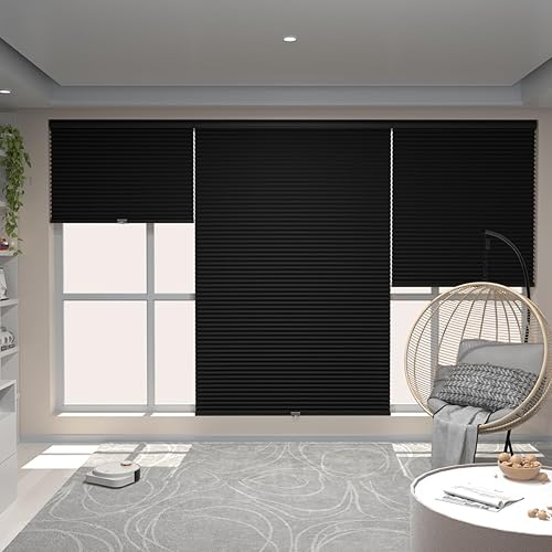 Vista 5 de MYshade Persianas de Ventana Sin Cordón Opacas y Cortinas Desplegables para Oscurecer Habitaciones Cortinas de Ventana Bloqueadoras de Luz Cortina