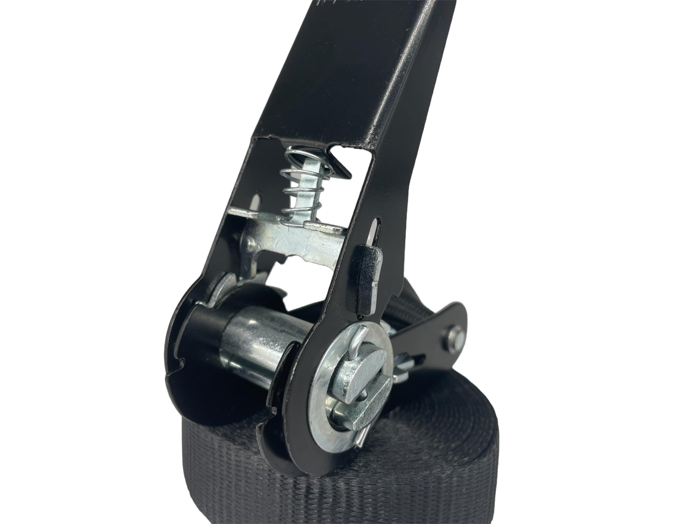 Umreifungsgurt 25 mm Set 10-6,0 m | schwarz | mit Druckratsche | 1-teilig | Spanngurt | Zurrgurt mit Ratsche | Ladungssicherung Pkw (Set 10-6,0 m)