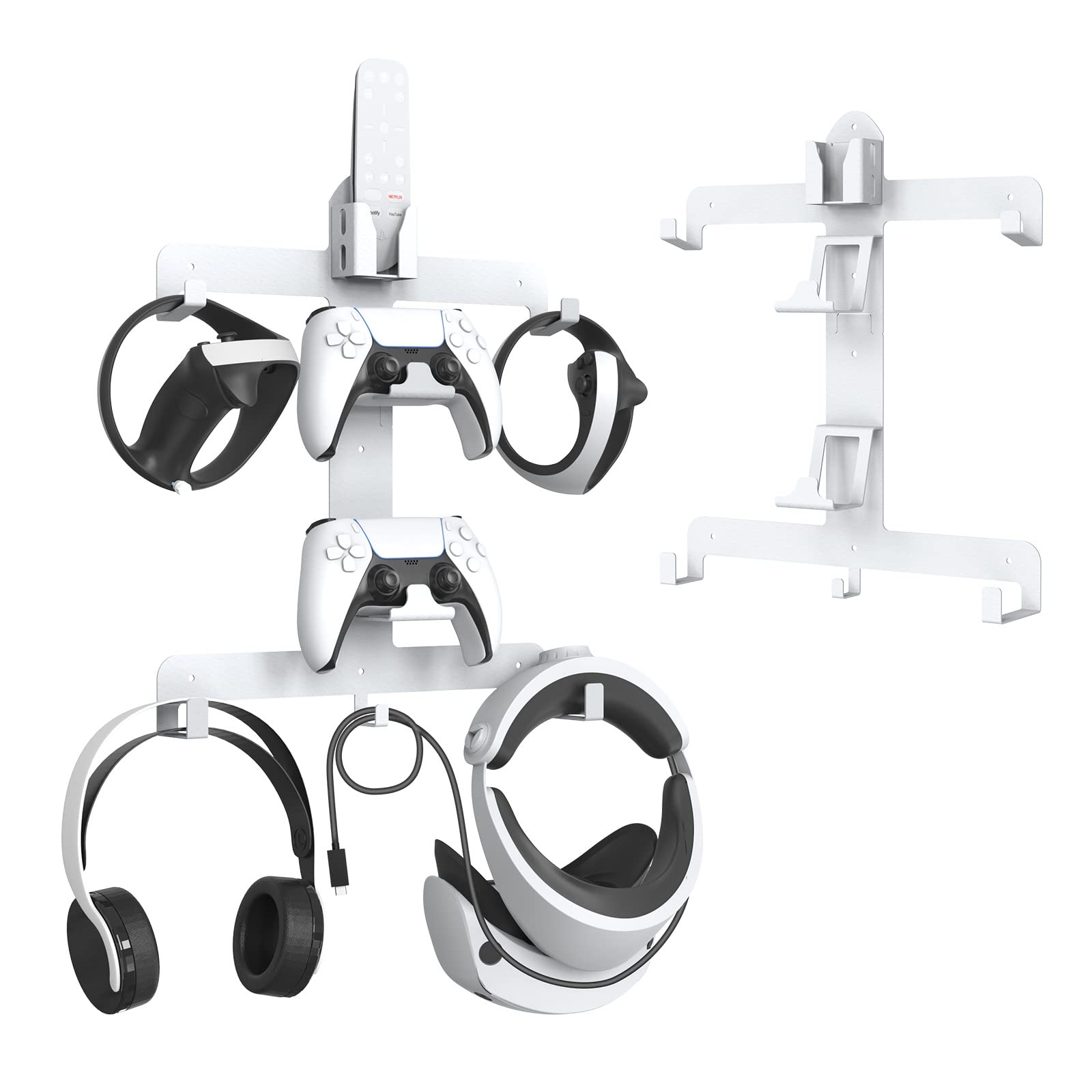 Per PSVR 2 Supporto da Parete, Staffa Multifunzionale per Controller VR Cavo di Ricarica per Cuffie da Gioco, Supporto per Display