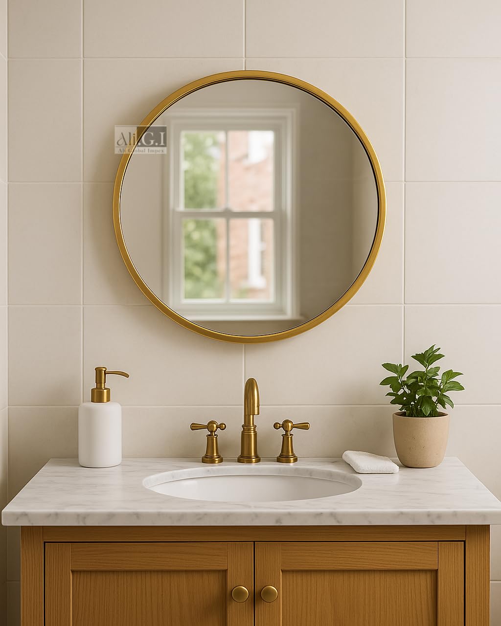 Vanity Round Wall Mirror /18" Round Metal Frame in Gold/Home Decor/Round Mirror for Wall/Mirror for Bathroom, Living Room, Bedroom, Office, Entryway-image-32