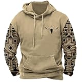 ZOCANIA Christmas Hoodie Men Long Sleeve Mens Graphic Hoodies Xmas Sweatshirts Plus Size Pullover Gifts with Pockets