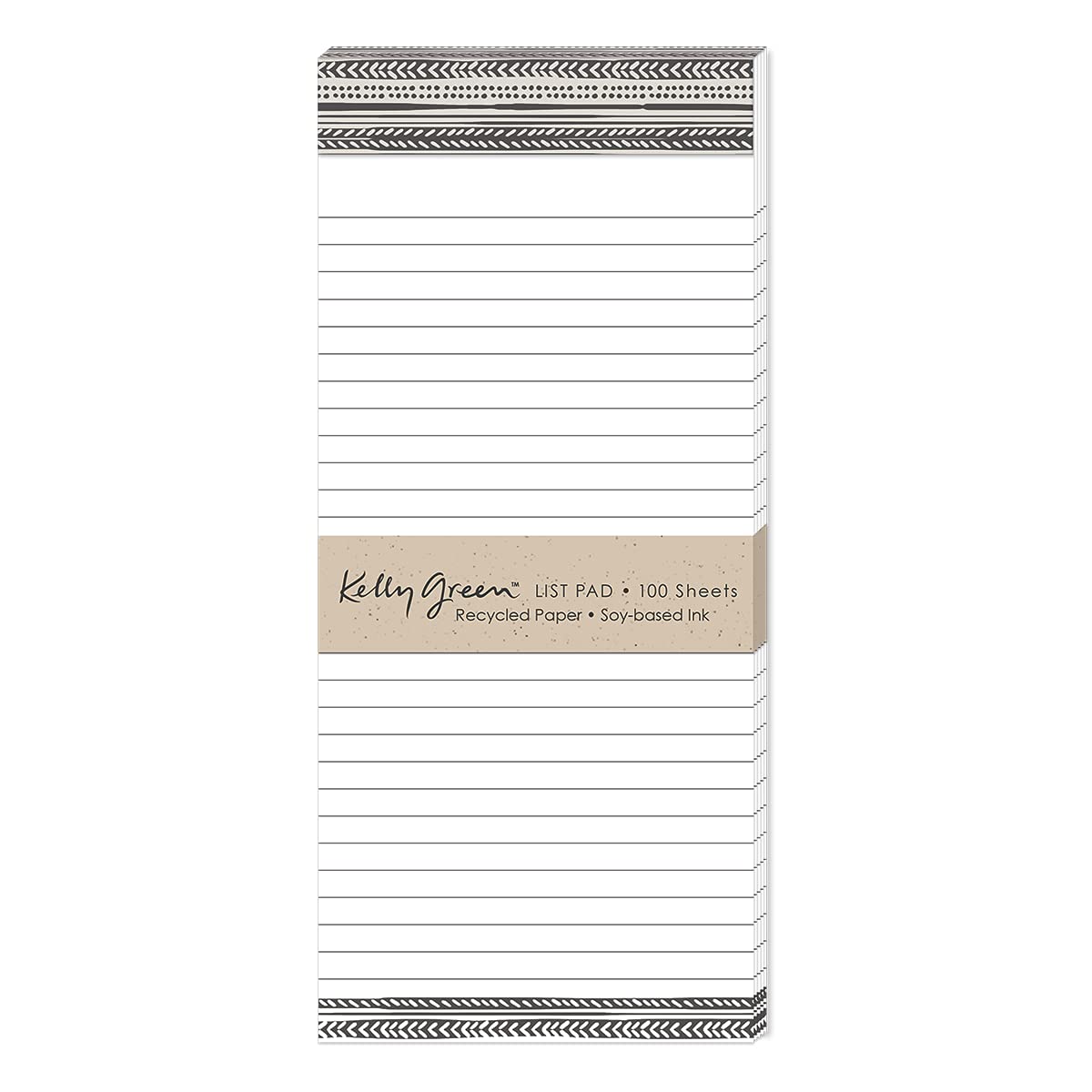 Punch StudioKelly Green Natural Stripes Magnetic Listpad (47014)
