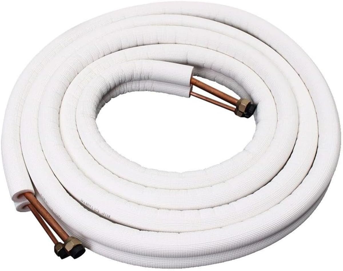 Honfitat 1/2/3/4/5M Insulated Copper-Aluminum Hybrid Pipe 1/4 Inch 3/8 Inch Air Conditioning Pipes Fittings Pair Coil Pipe (2M)