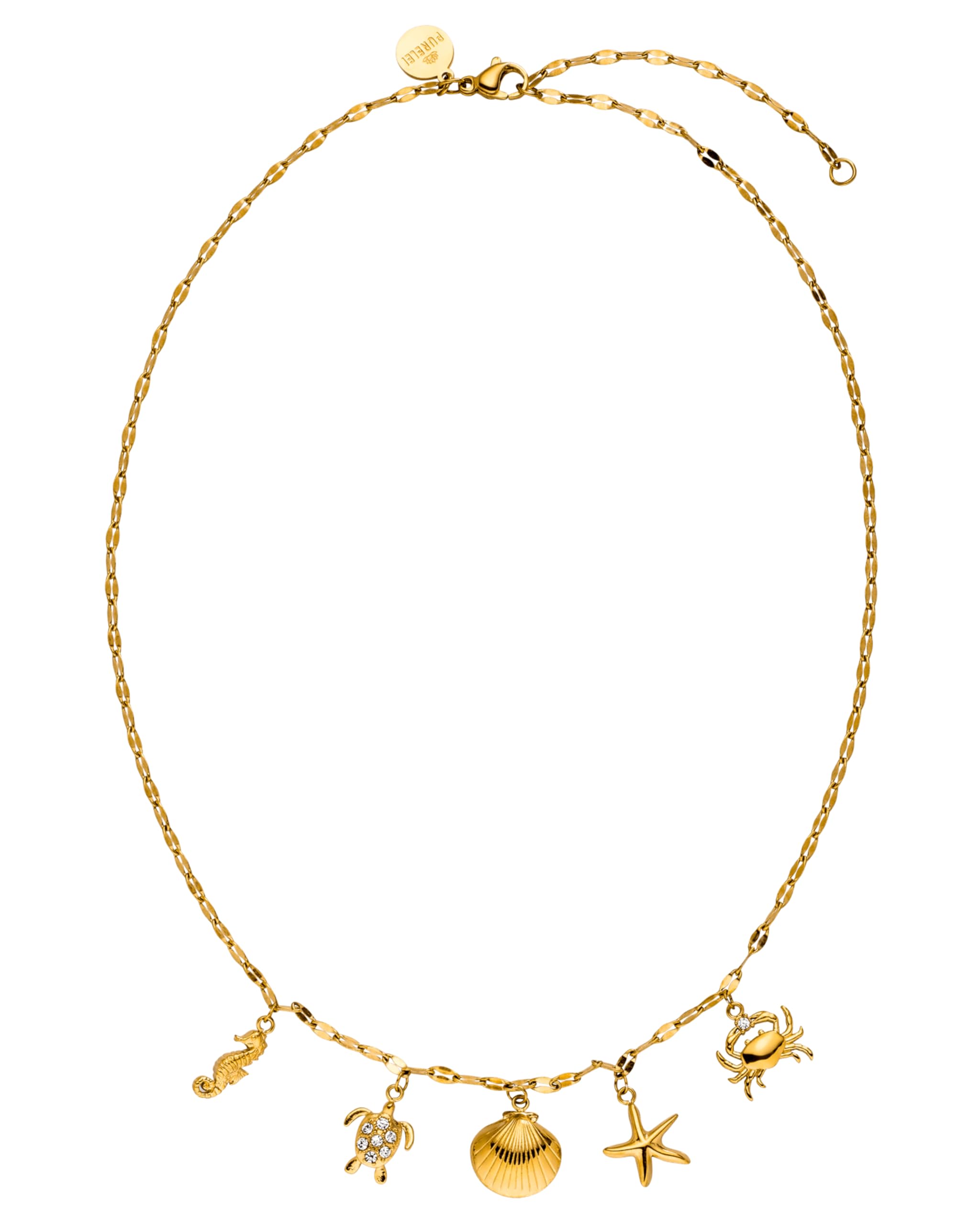 Purelei Underwater World Kette Damen (Gold/Silber/Roségold) – Halskette Damen aus langlebigem Edelstahl – Wasserfeste Kette mit Anhänger – 40-45 cm Länge verstellbar – Halskette