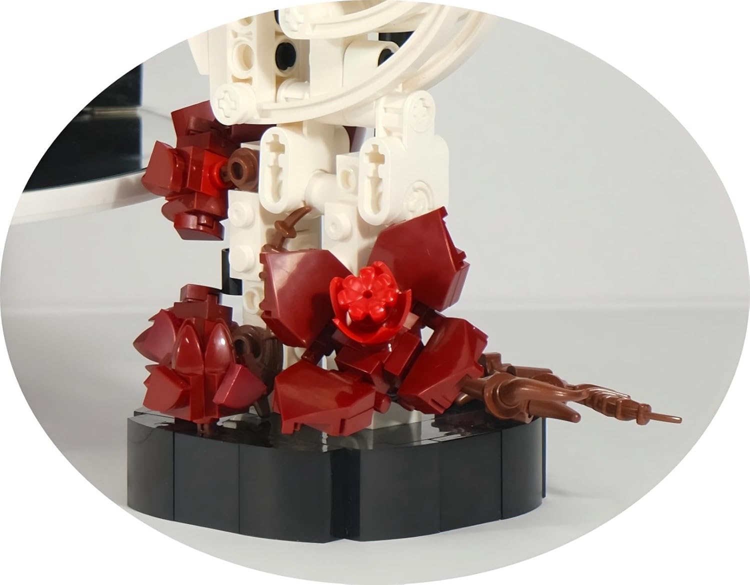 RITTSUN Skull Rose Building Set, Gothic Flower Bouquet Building Blocks for Adults, Skeleton Hand Rose Decor, Dark Aesthetic Desk Decor, Creative Her, DIY Block Set