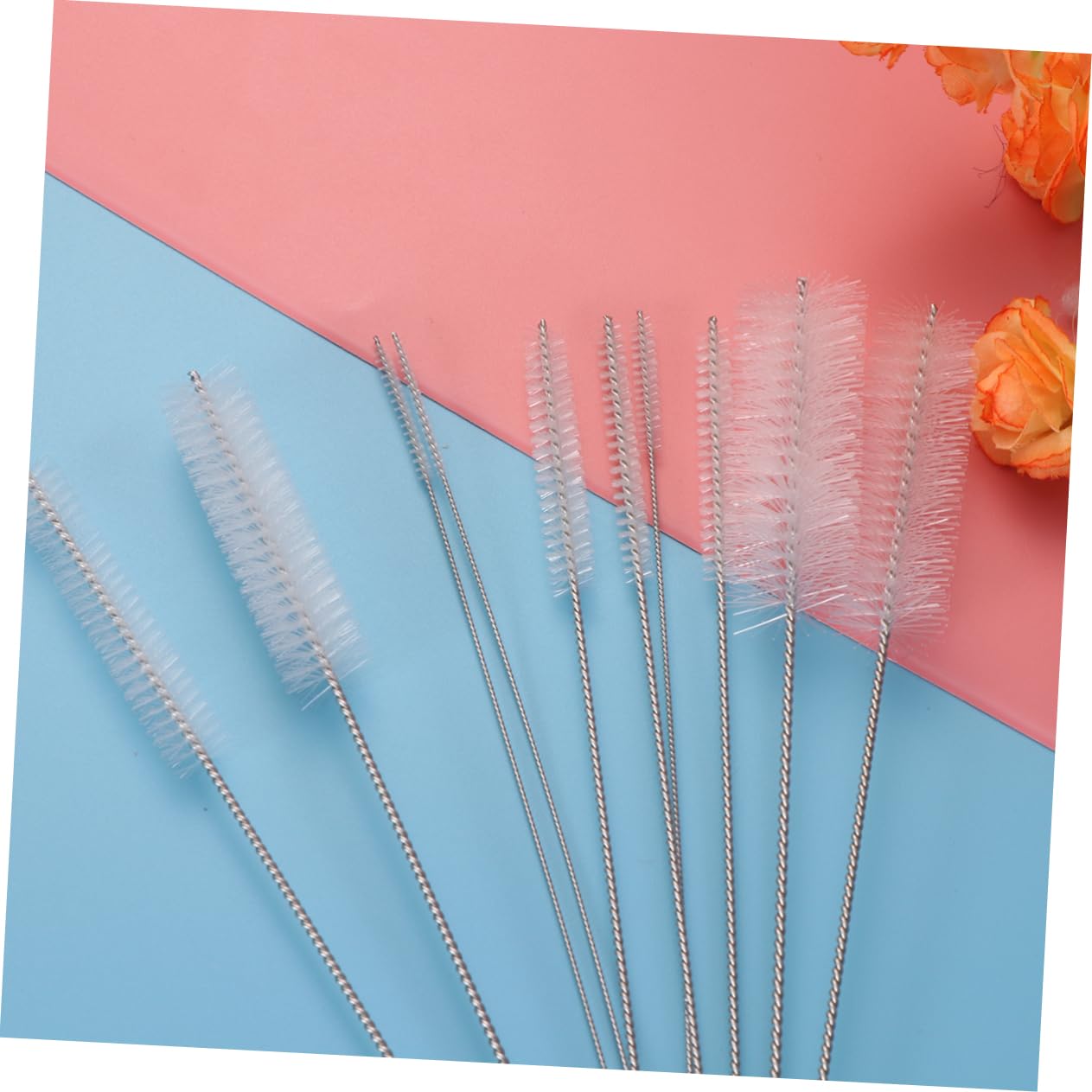 FOMIYES 10pc Kitchen Brush Pan Brush Pipe Cleaner Brush Cleaning Brush Kitchen Test Tube Cleaning Brush Long Handle Cleaning Brush Airbrush Accessories Wire Tube Brush White