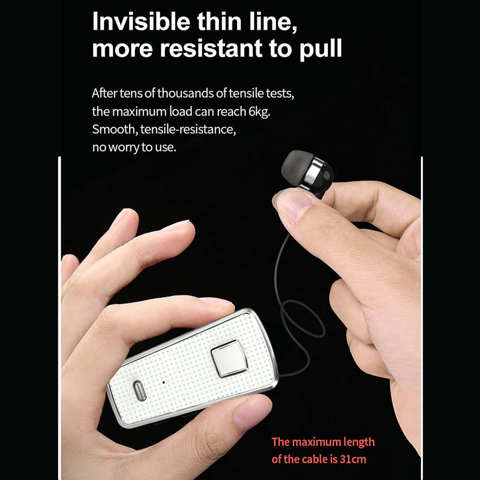 docooler Auricolare con Clip in-Ear Auricolare Bluetooth 5.0 Senza Fili Clip di Usura Vibrante Cuffia Vivavoce con Microfono per Smartphone Business Sport