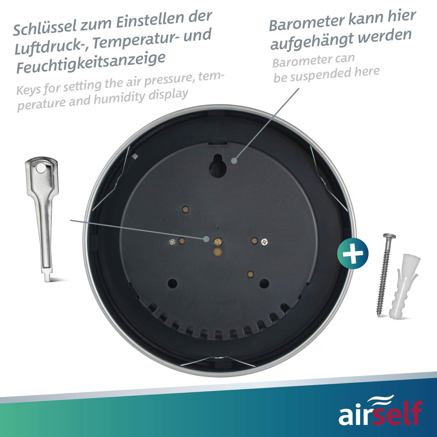 Wetterstation analog aus Edelstahl mit Barometer, Thermometer, Hygrometer | für innen und außen