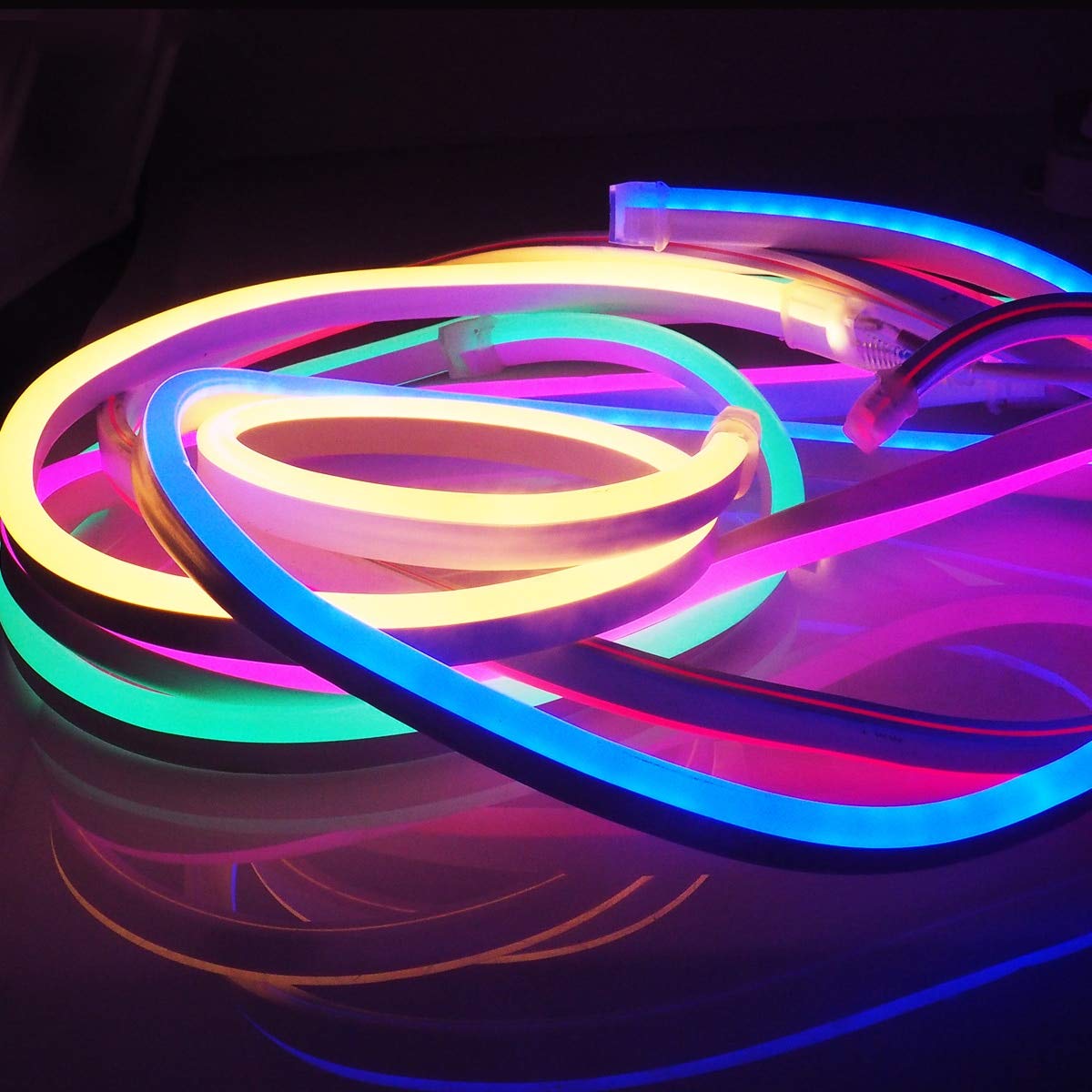 GZBtech Corda LED Neon COB 15m 2800K Bianco Caldo – IP65, Tagliabile, Autoadesiva, 110-120V