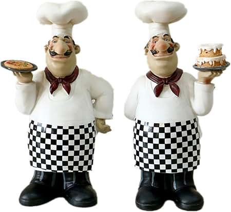 ピザ職人　フィギュア　人形 Amazon.com: EVXOIJM 26cm 27.5cm Resin Pizza Cake Chef Figurines