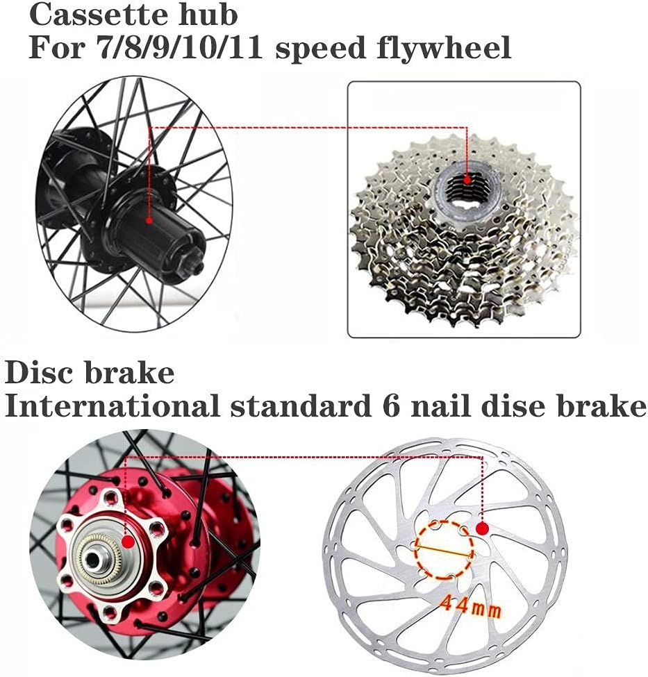 26inch 27.5" 29er Bike Wheelset Aluminum Alloy Disc Brake Mountain Cycling Wheels for 7/8/9/10/11 Speed