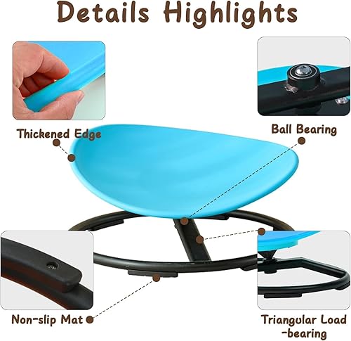 Miniatura 46 de Silla giratoria sensorial para niños con autismo a partir de 3 años, silla giratoria para niños con TDAH, sillas sensoriales para niños autistas,