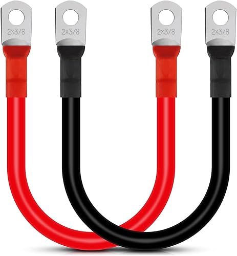 Cable inversor de corriente de batería 2AWG de 8 pulgadas para automóviles, barcos, casas rodantes, motocicletas