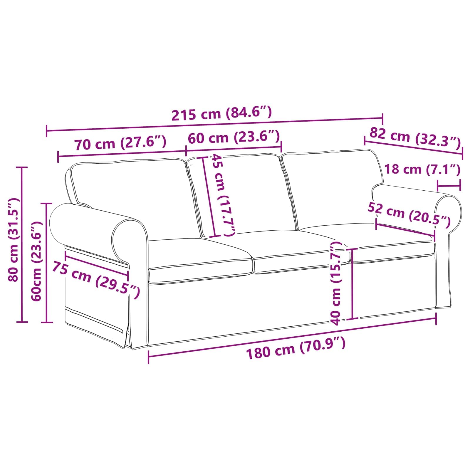 vidaXL Divano Grigio Scuro 215 x 82 x 80 cm Tessuto, Divano Moderno, Design Ergonomico, Arredo Sezionale, Soggiorno Confortevole, Poltrona Contemporanea
