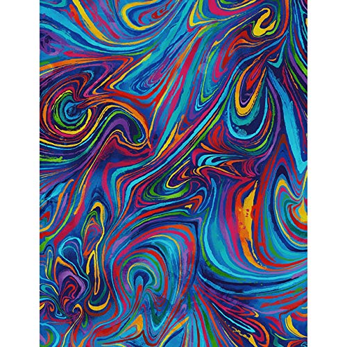 Timeless Treasures Digital I Dream Of Poppy Crazy Swirl Wave Fabric Fabric by the Yard