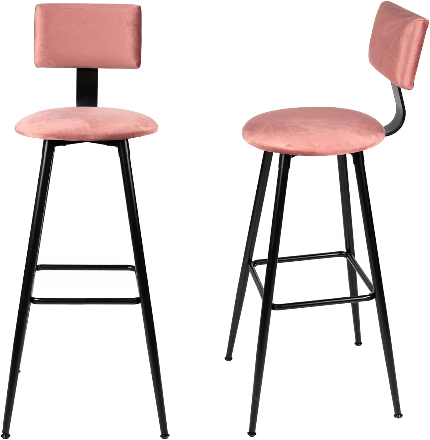 Miereirl Velvet Bar Stools Set of 2 Morden Height Counter