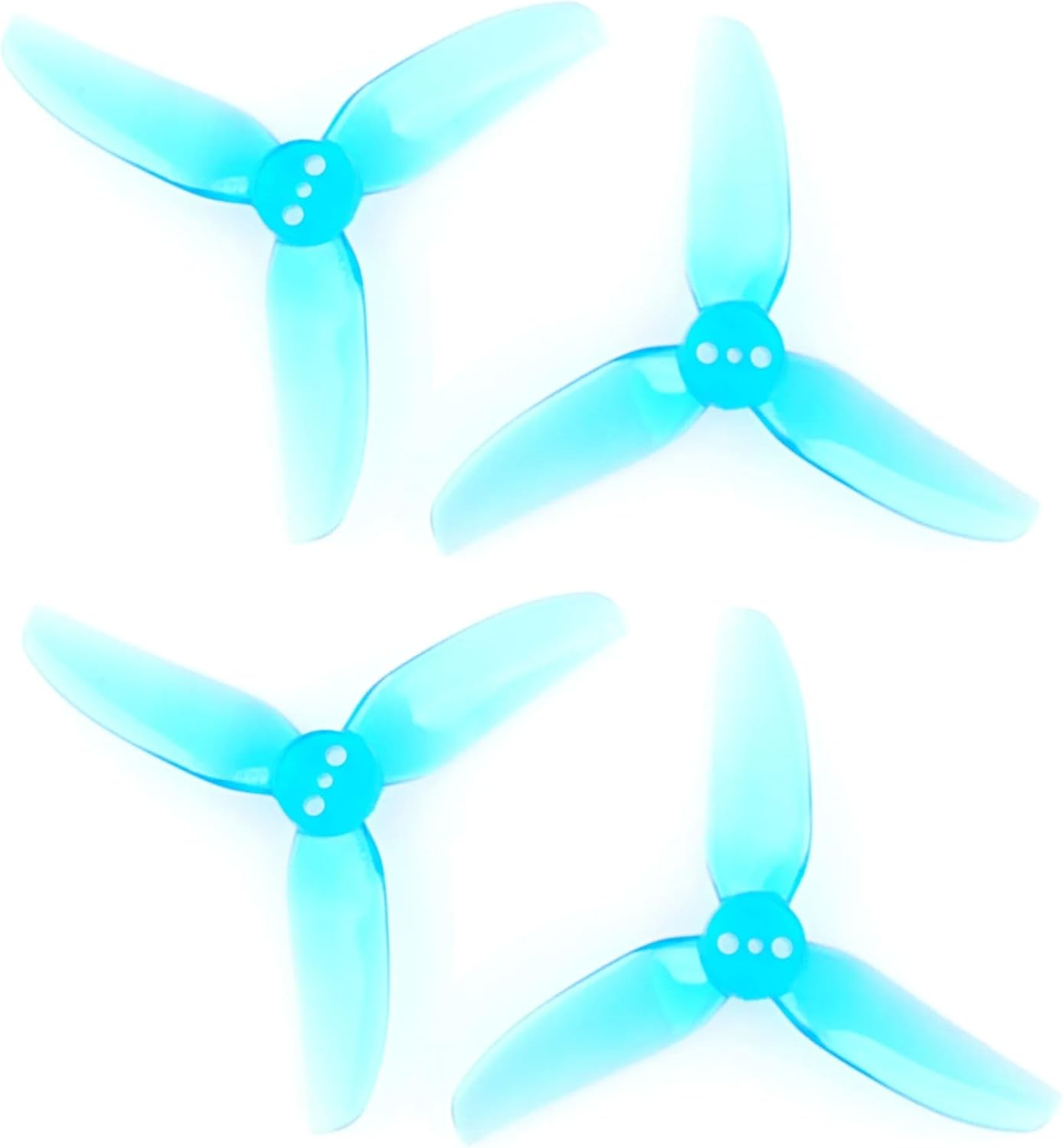 8pcs HQProp T2.5X2X3V2S 2.5 Inch 3-Blade T-Mount Propeller Set (4X CW / 4X CCW) Poly Carbonate (Blue)