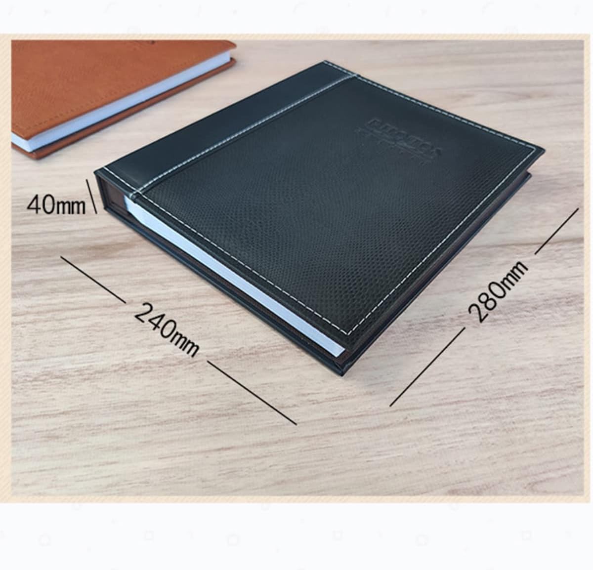 Self-Adhesive Photo Album Leather Photo Album Album Photo Pocket Storage Book 7-inch Photo Album Book Used for Wedding Guest Anniversary (Color : Brown Size : 24x28x5cm) (Black 24x28x5cm)