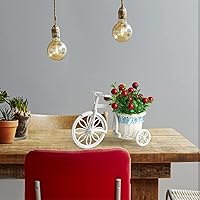 Vista 6 de Moiitee Cesta de triciclo de flores artificiales para bicicleta, maceta nostálgica para bicicleta, decoración de jardín para decoración del hogar