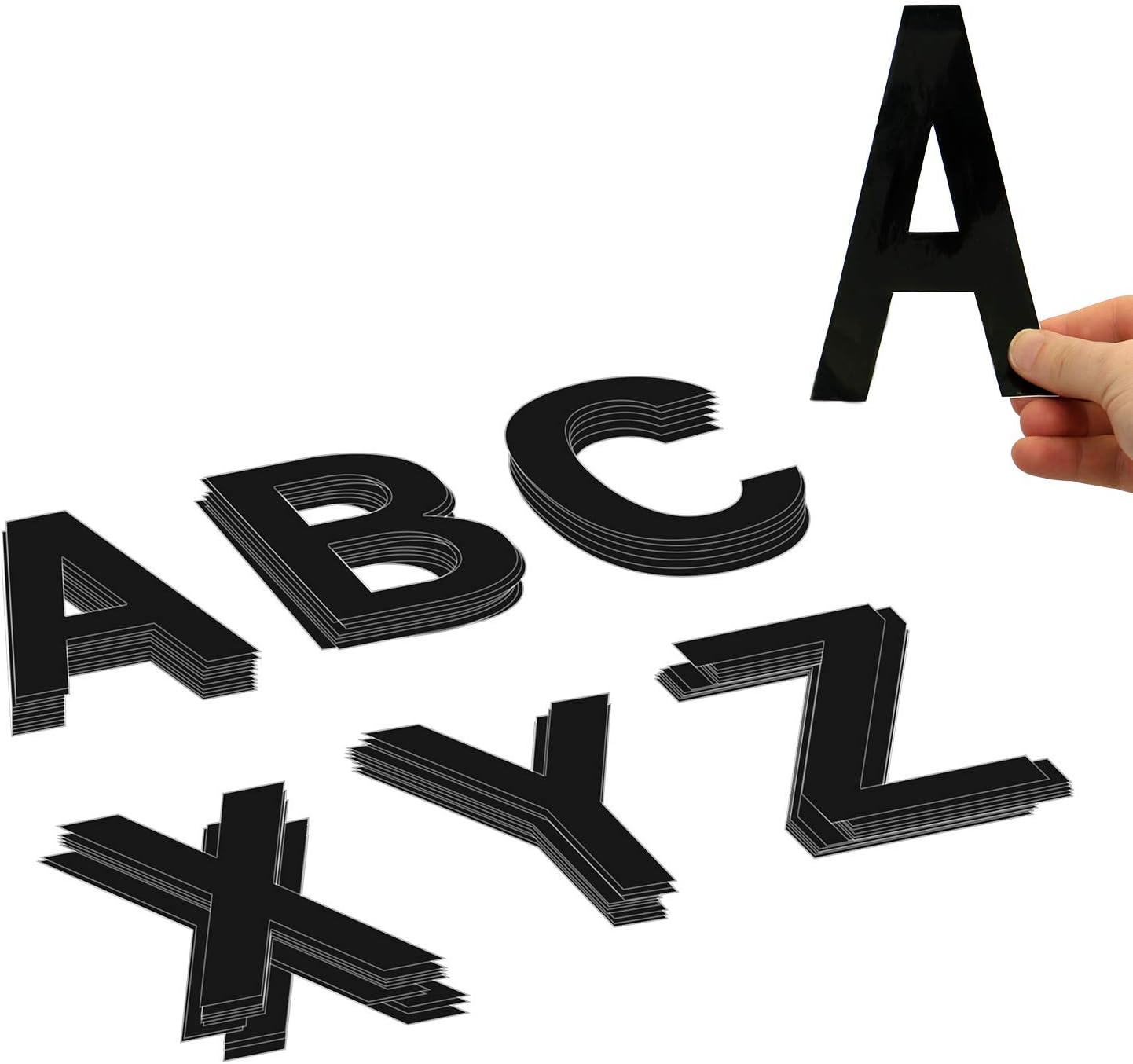 SmartSign Letter Stickers A-Z Kit Die-Cut Vinyl Letter Labels | 260 Pieces Kit, 6" Character Height, Black, Made in USA