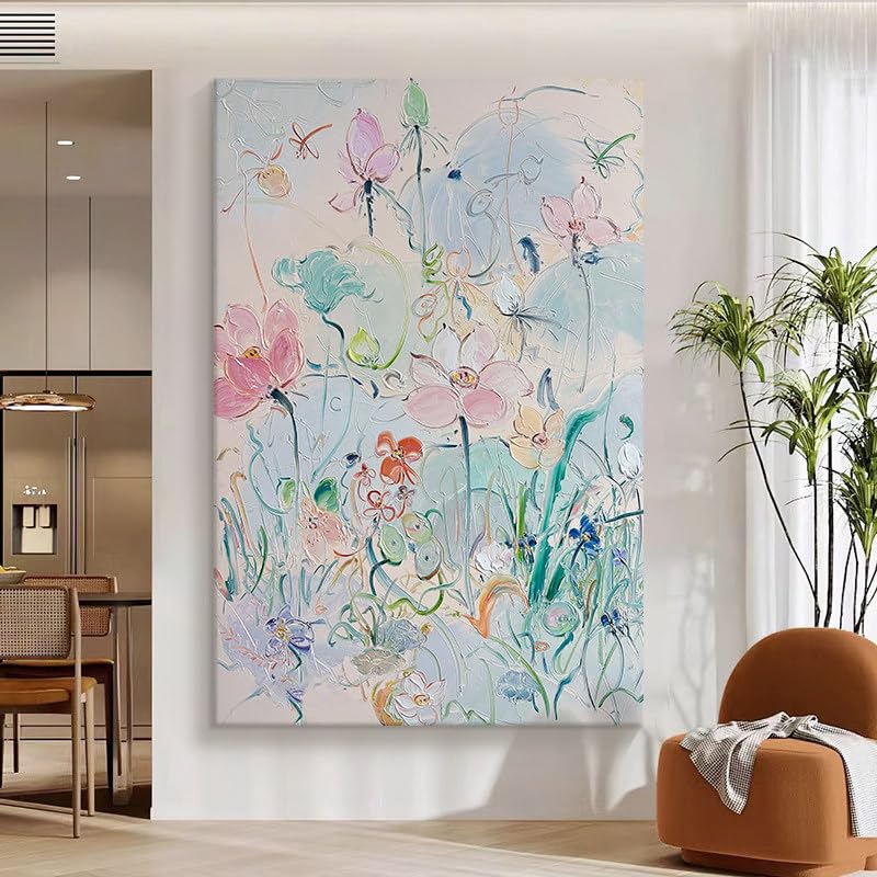 Tableau abstrait moderne fleur pour décoration esthétique murale du salon et de la chambre