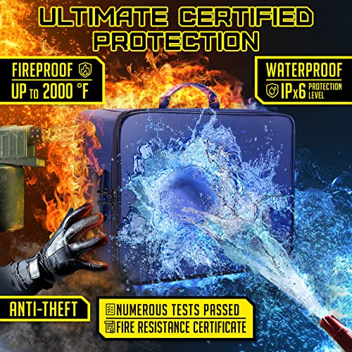 Vintez Fireproof Document Bag With Lock, File Organizer Bag, Home Office Travel Safe Bag, Multi-Layer Portable Filing Storage For Important Documents And Laptop #TOP2