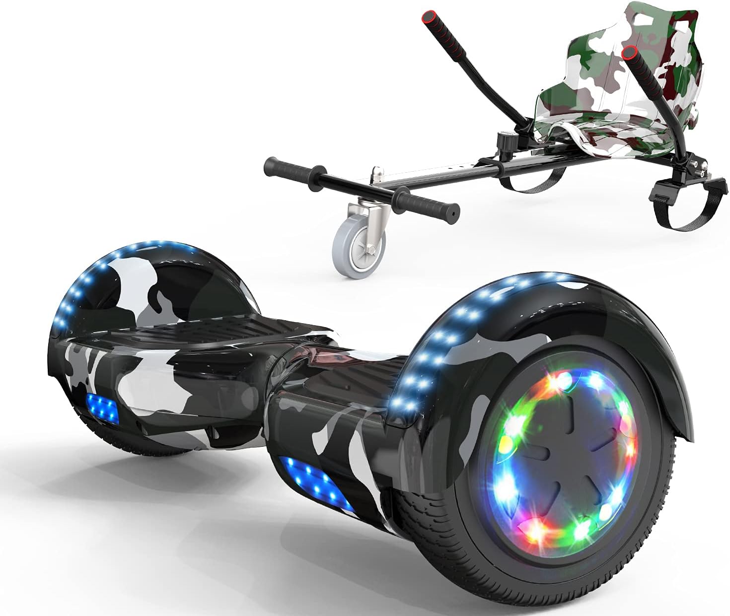 COLORWAY Self Balancing Scooter 6.5'' - Hoverboards Electric Scooter Off-Road - Bluetooth Speaker LED lights & 700W Motor + Hoverkart Gifts for Kids
