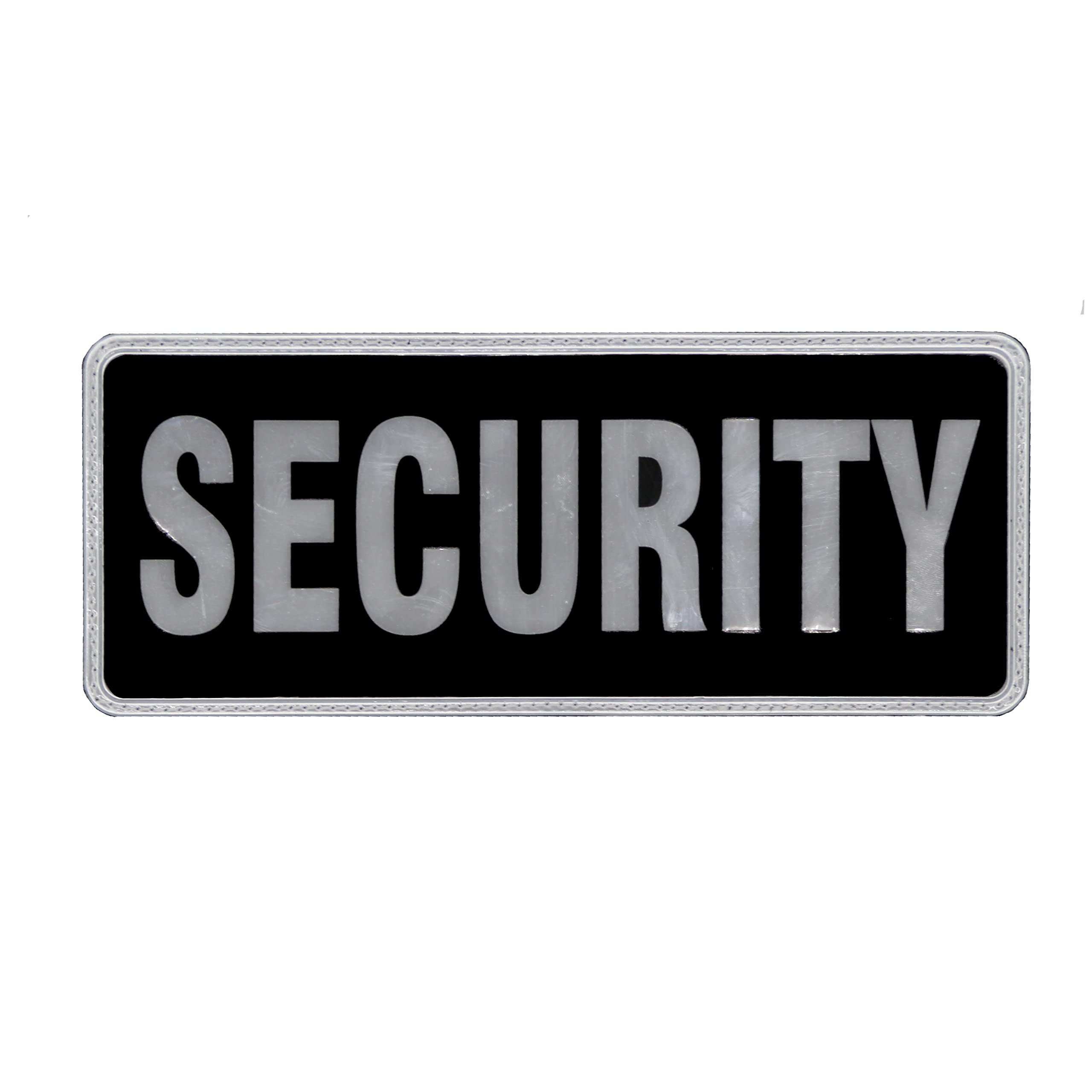 Large Black Reflective Security Badge with Velcro, 9.72 x 3.94 inches