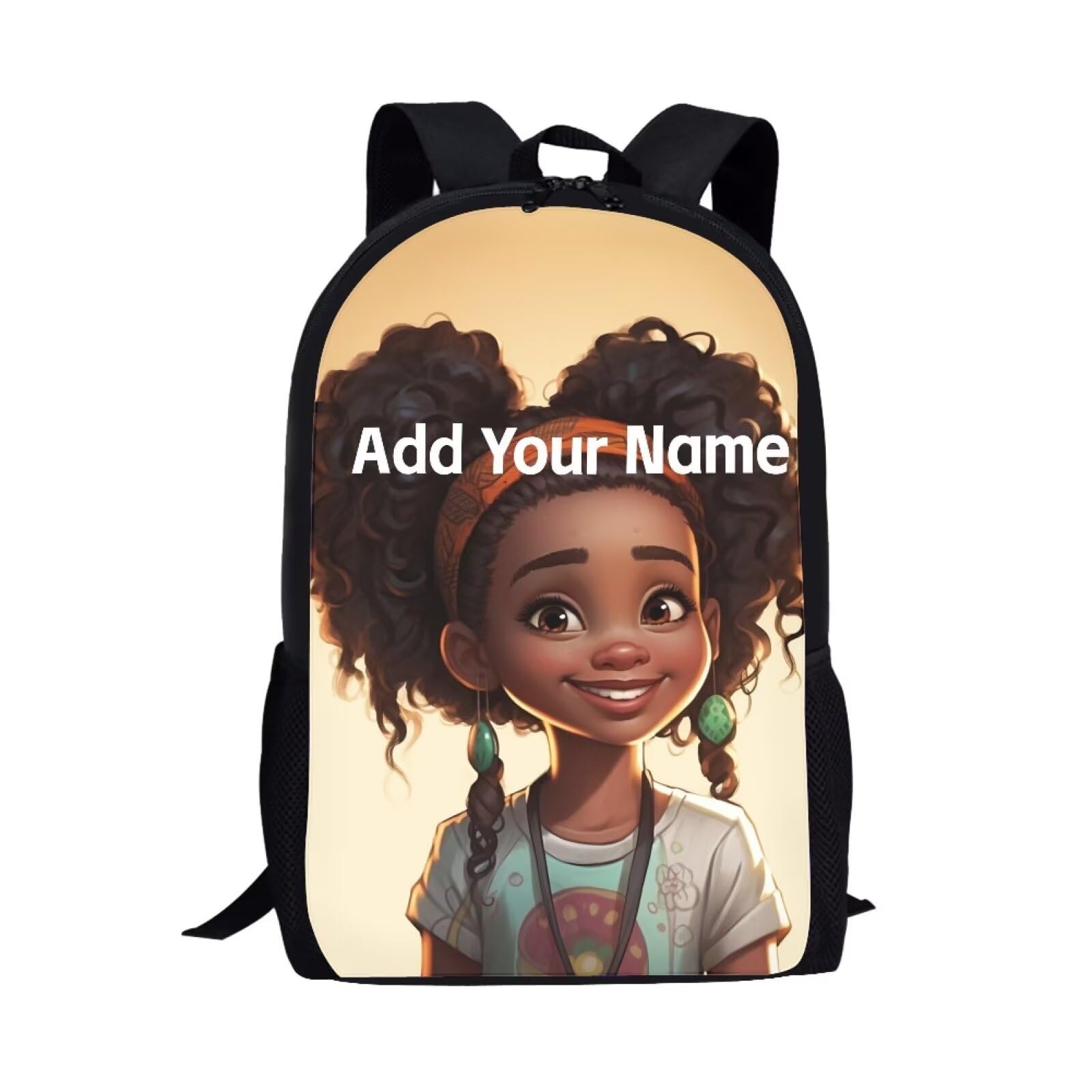 ZUXONGSY African Custom Name Backpack for School Girls 3rd Grade/4Th Grade Back to School Afro Personalized Bookbag for Kids 4-6/3-5 Student Book Bag