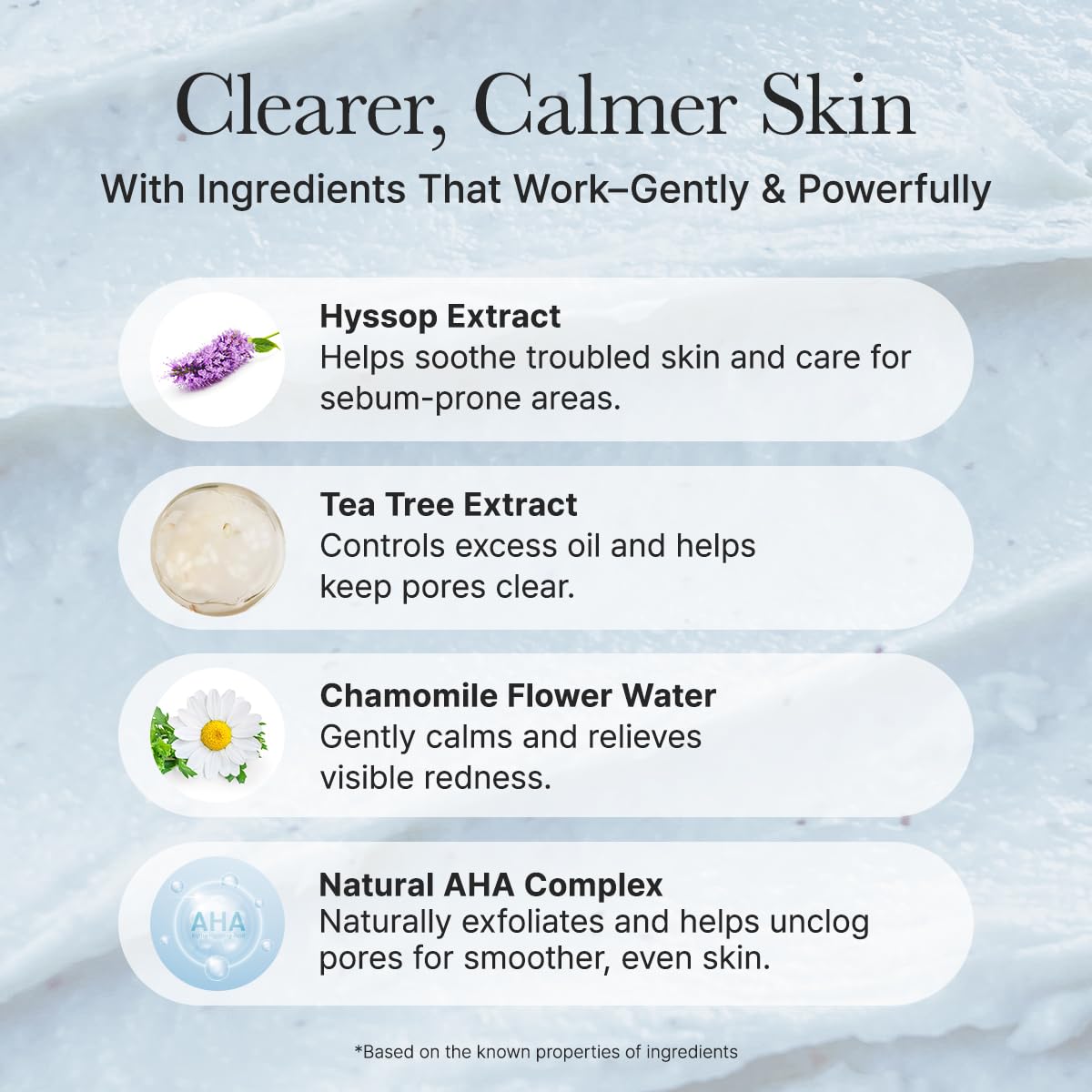 ARENCIA Hyssop Sebum Control Rice Cake Cleanser, 5.29 oz, AHA Tea Tree Face Wash for Oily Combination Skin - Image 4