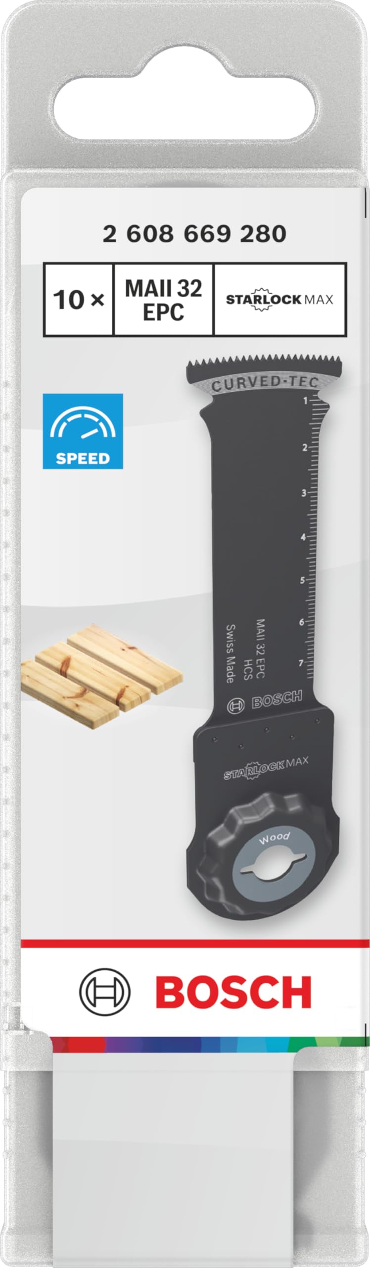 Bosch 10x Brzeszczot do cięcia wgłębnego MAII 32 EPC (do Miękkie drewno, Szerokość 32 mm, Professional Akcesoria Narzędzie wielofunkcyjne)