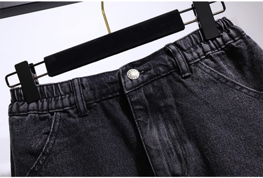 Gonne da Donna,Gonna Midi da Donna Nera Gonna in Denim Carico con Spacco Elastico A Vita Alta con Tasca Plus Size A-Line Gonne Lunghe Diritte Casual per Ragazze Signore,XL