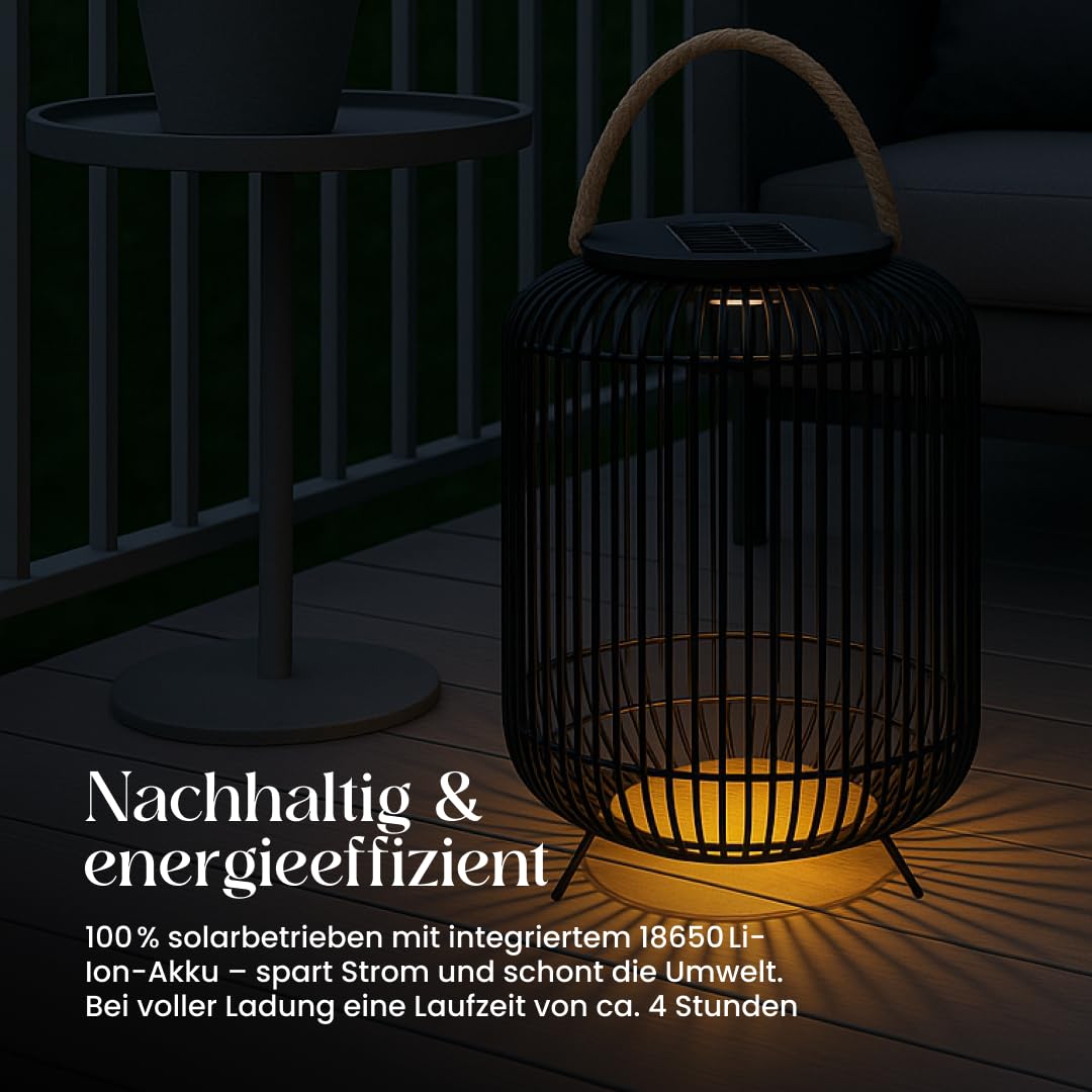 Best Season Solar LED Deko-Korb Sunlight 48cm - Dämmerungssensor