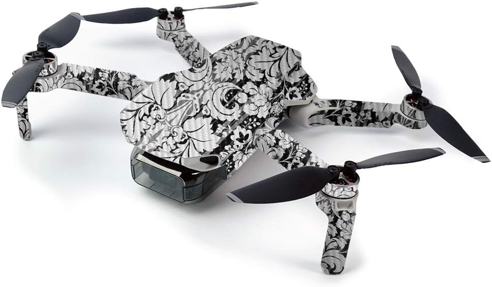 MightySkins Carbon Fiber Skin For DJI Mavic Mini Portable Drone Quadcopter Carbon Fiber Skin - Floral Retro | Protective, Durable Textured Carbon Fiber Finish | Easy To Apply, Remove | Made in the USA