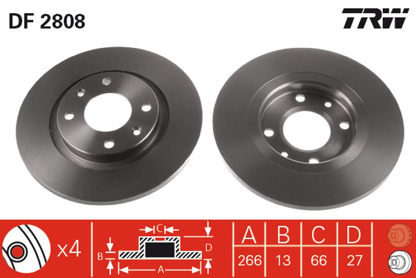 TRW Automotive AfterMarket DF2808 tarcza hamulcowa – (para)
