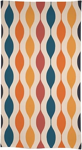 Miniatura 934 de Mantel floral hippie, diseño retro de los años 70, naranja, rosa, azul, floral, bohemio, estampado estético de margaritas, para fiesta, picnic