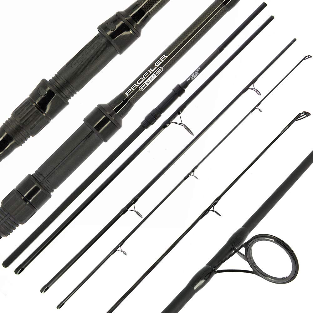 NGT Profiler Travel Rod 4pc, 9ft/2.75m Carbon Black with Cloth Bag for Fresh/Salt Water Fishing (74.5cm Closed length)