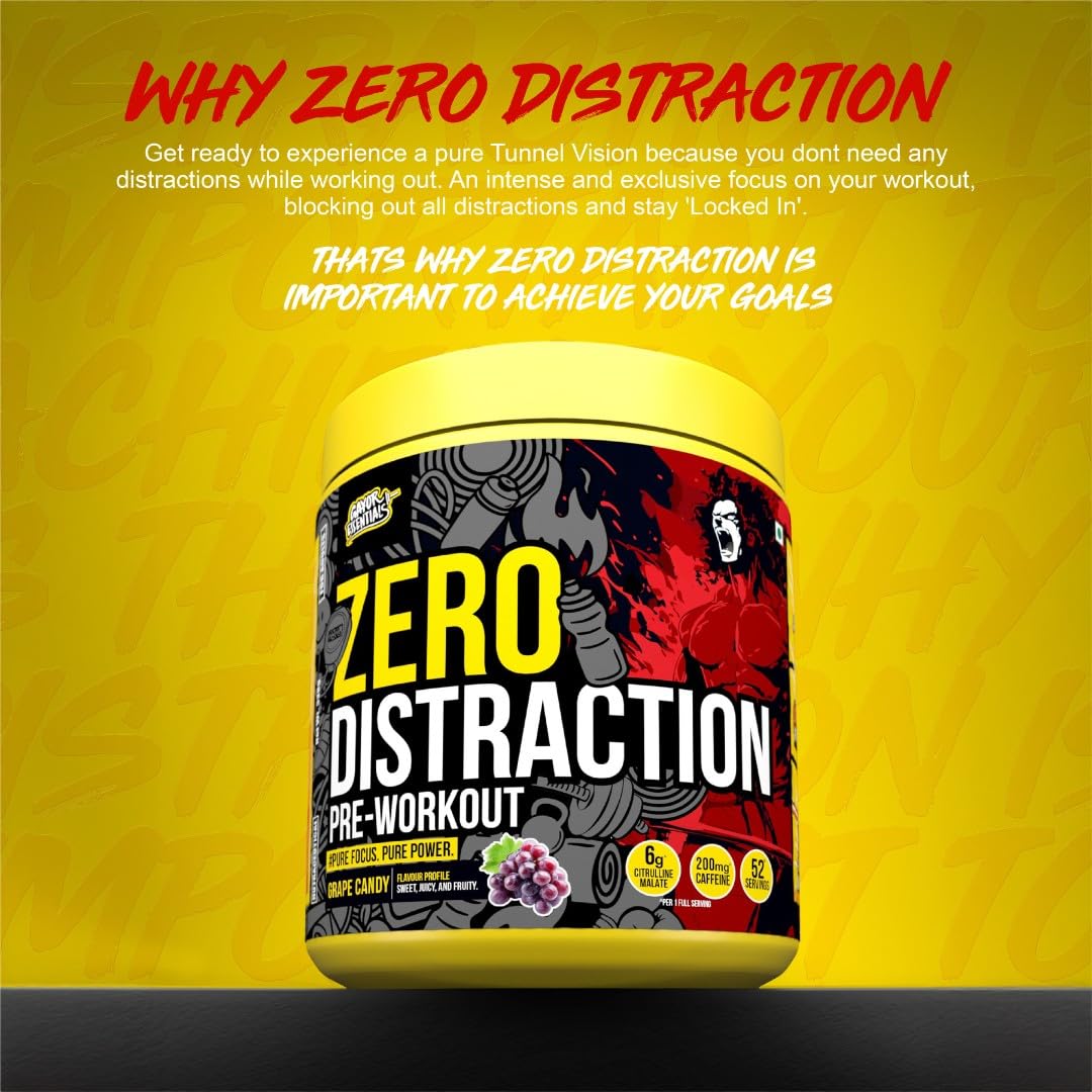 Gayor Essentials Zero Distraction Preworkout (Grape Candy,338g) — Amazon image 4