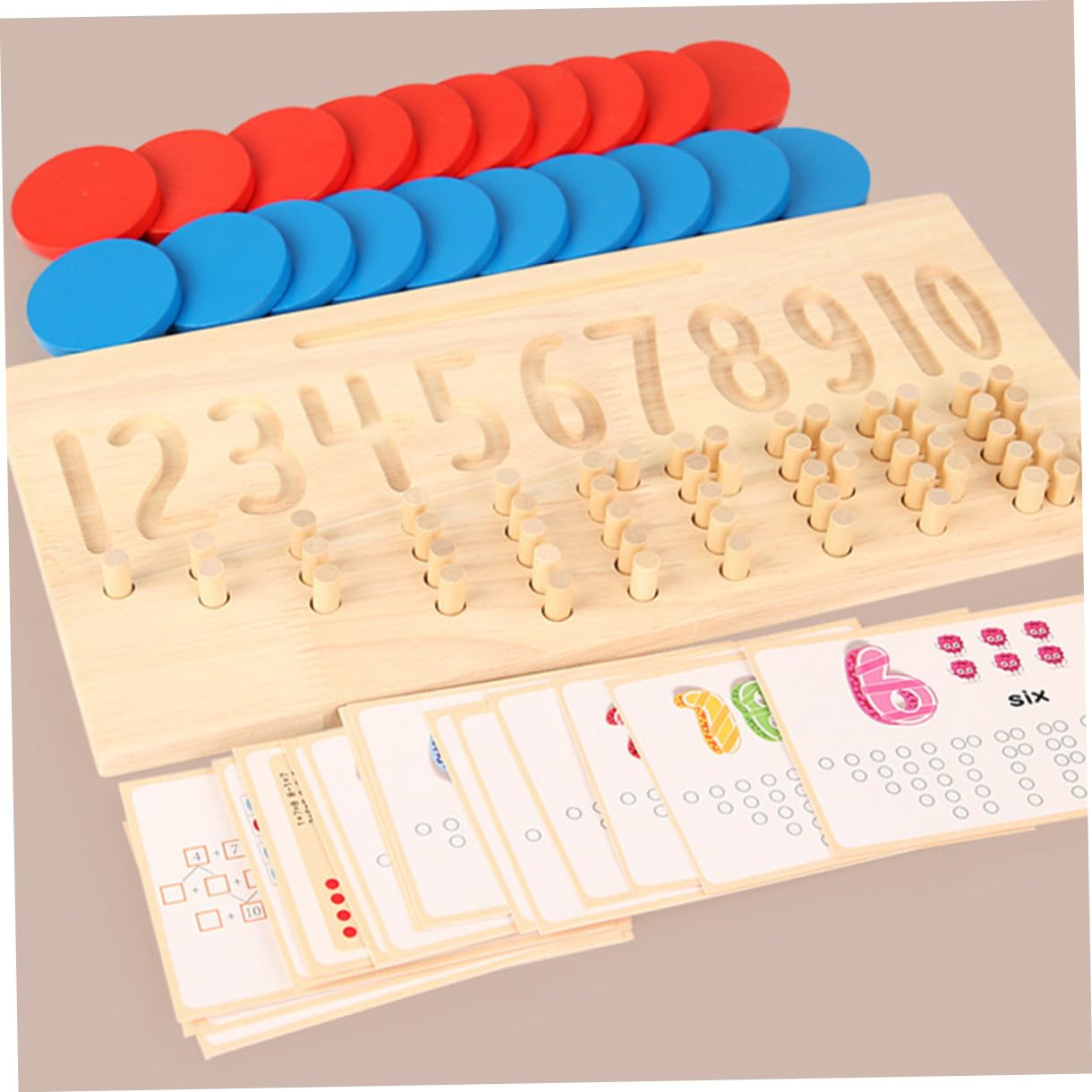 Gatuida Juguete Educativo Tablero de Madera para Trazar Números Papel y Madera, Desarrolla Coordinación Mano-Ojo y Pensamiento para Niños Adecuado para Jardín de Infantes