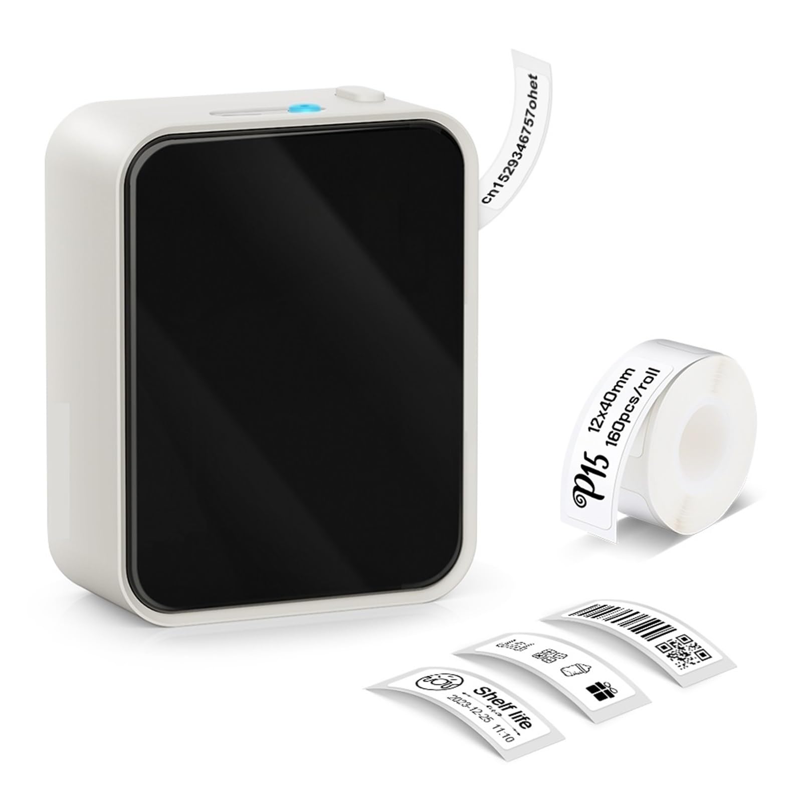 Stampante Termica per Etichette Stampante Termica for Etichette Etichettatrice P15 Etichettatrice Wireless Bluetooth(White)