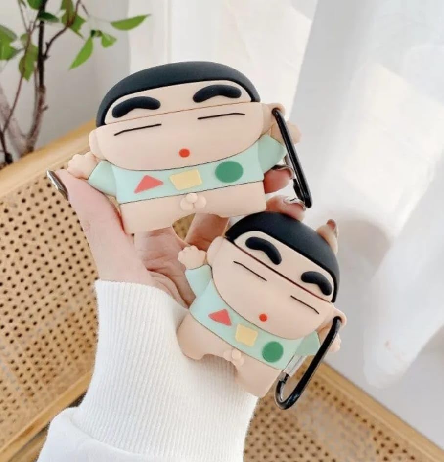 Image of Cartoon Silicone Case Compatible with Apple AirPods Pro 2 Case Cover - Cute 3D Shockproof 360 Protective Skin Cover with Keychain | AirPods Pro 2nd Gen Case (Shin-chan)