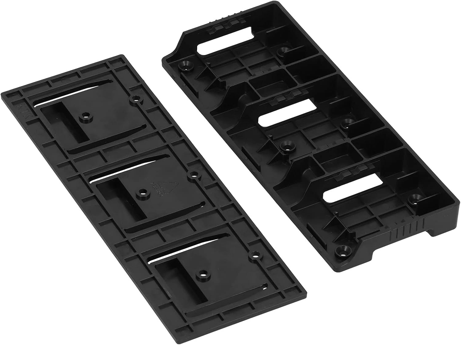 Power Tool Battery Holder Set, 3 - Hole Mount Ready Dock for 14.4V/18V Batteries and Electric Machinery, Scratch - ABS Bracket with Countersunk Screw Holes for Wall or Table